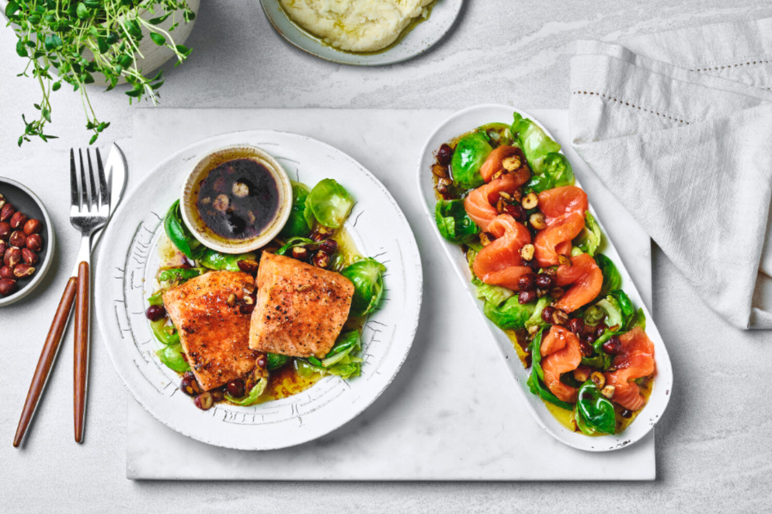 Salma-laks nottesmør rosenkål