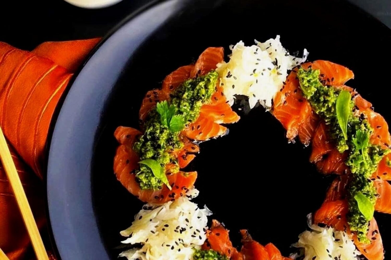 Sashimi de saumon et salade de fenouil